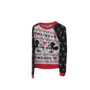 Disney Mickey Mouse Sweater Adult Medium Red Christmas Ugly Holiday Party Unisex